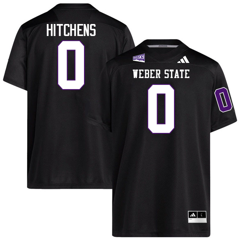Weber State Wildcats #0 Mayson Hitchens College Football Jerseys,Uniforms Stitched-Black